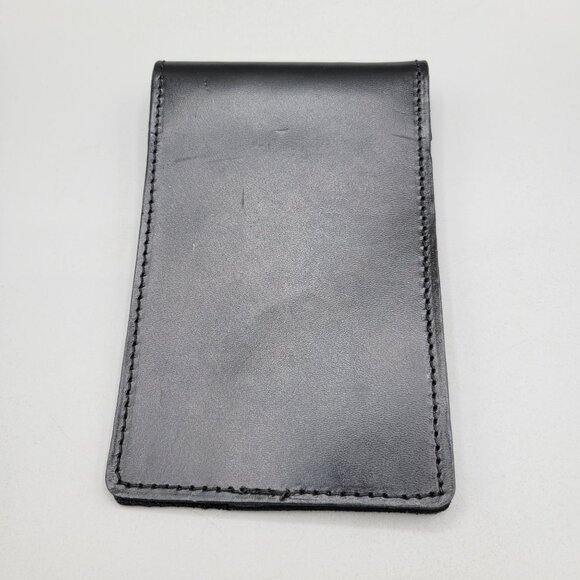 Black Leather Aker ID and Notebook Holder Slimline - Picture 1 of 6